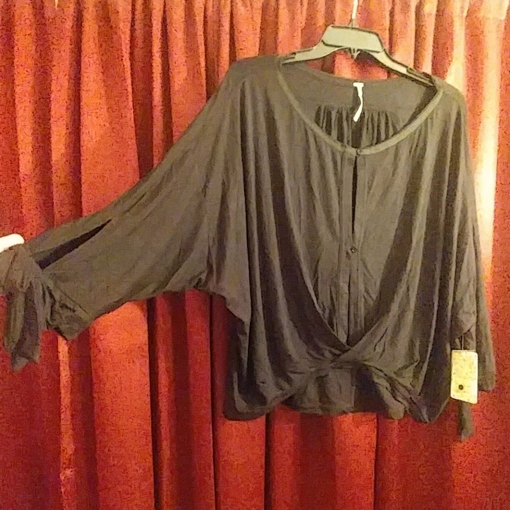 NWT Free People Wrap Key-Hole Blouse - Picture 5 of 5